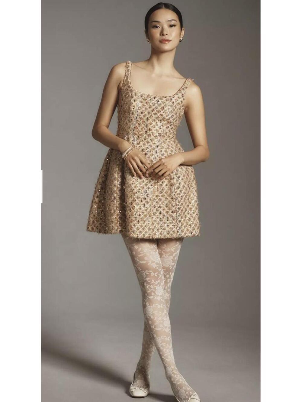 Anthropologie - Maeve Tweed Fit & Flare Mini dress